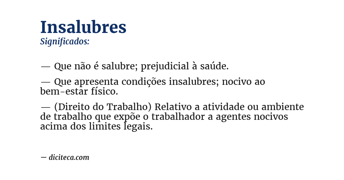 Significado de insalubres