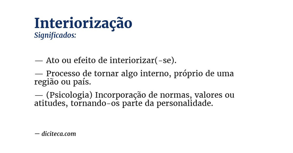 Significado de interiorização