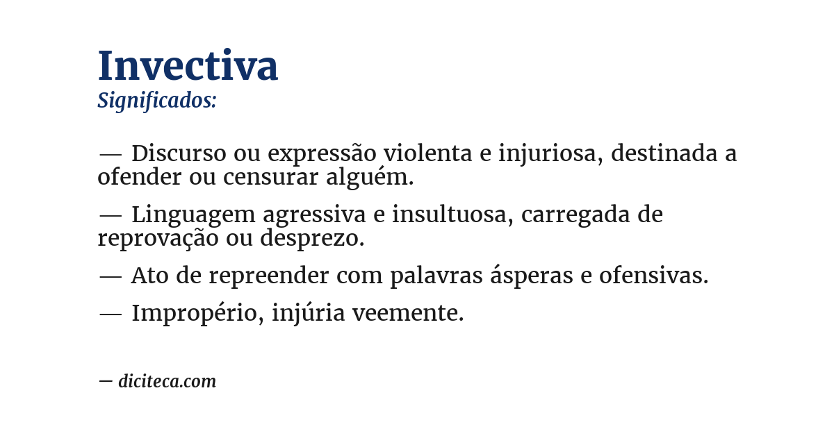 Significado de invectiva
