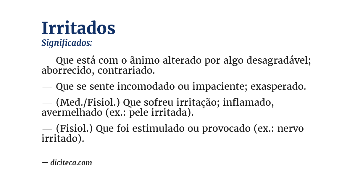 Significado de irritados