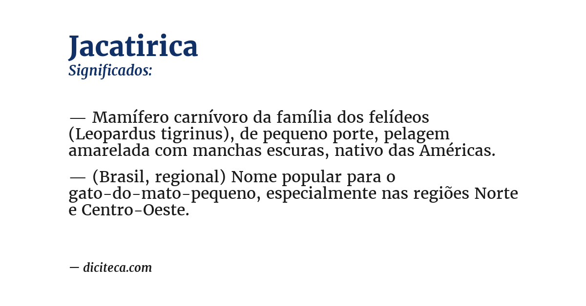 Significado de jacatirica