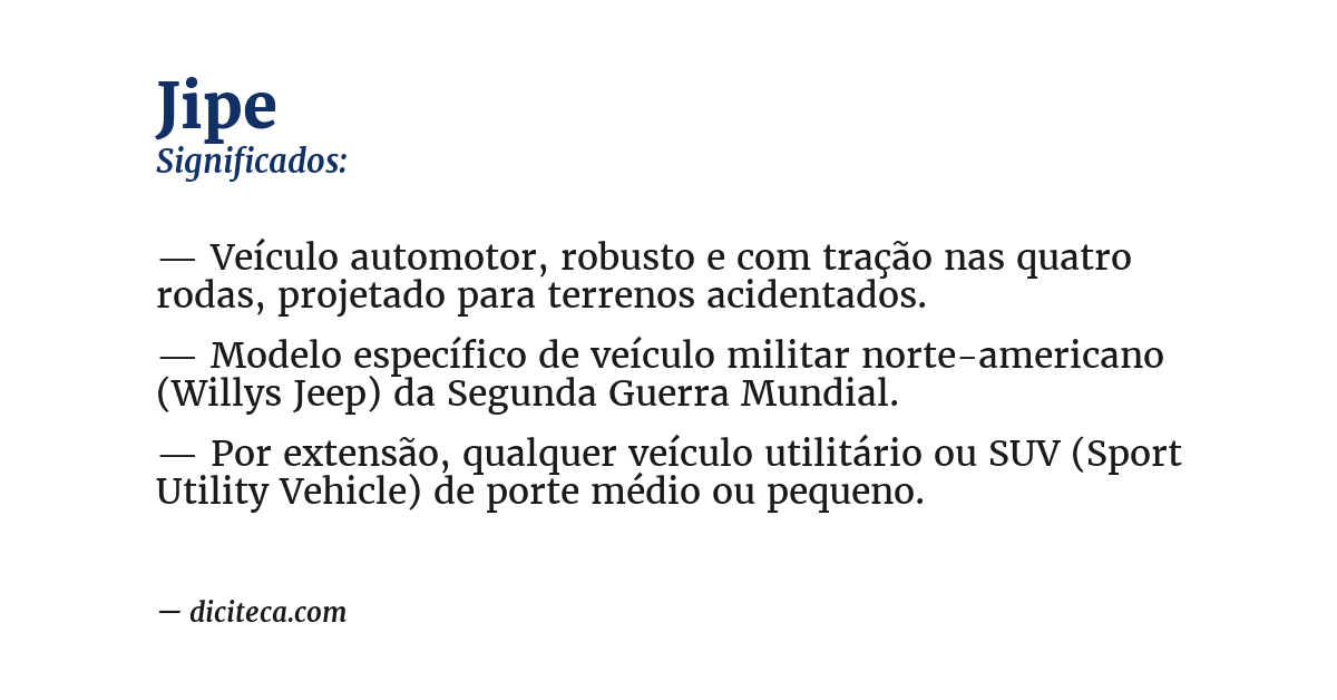 Significado de jipe