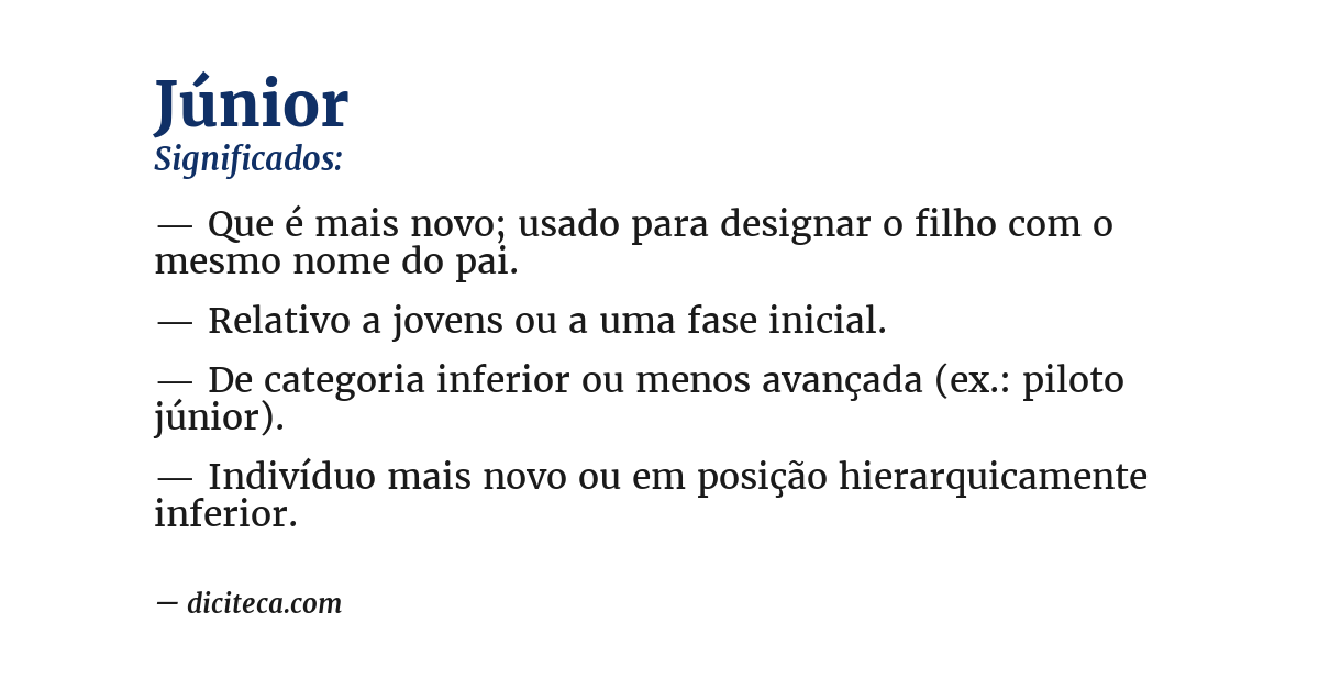 Significado de júnior