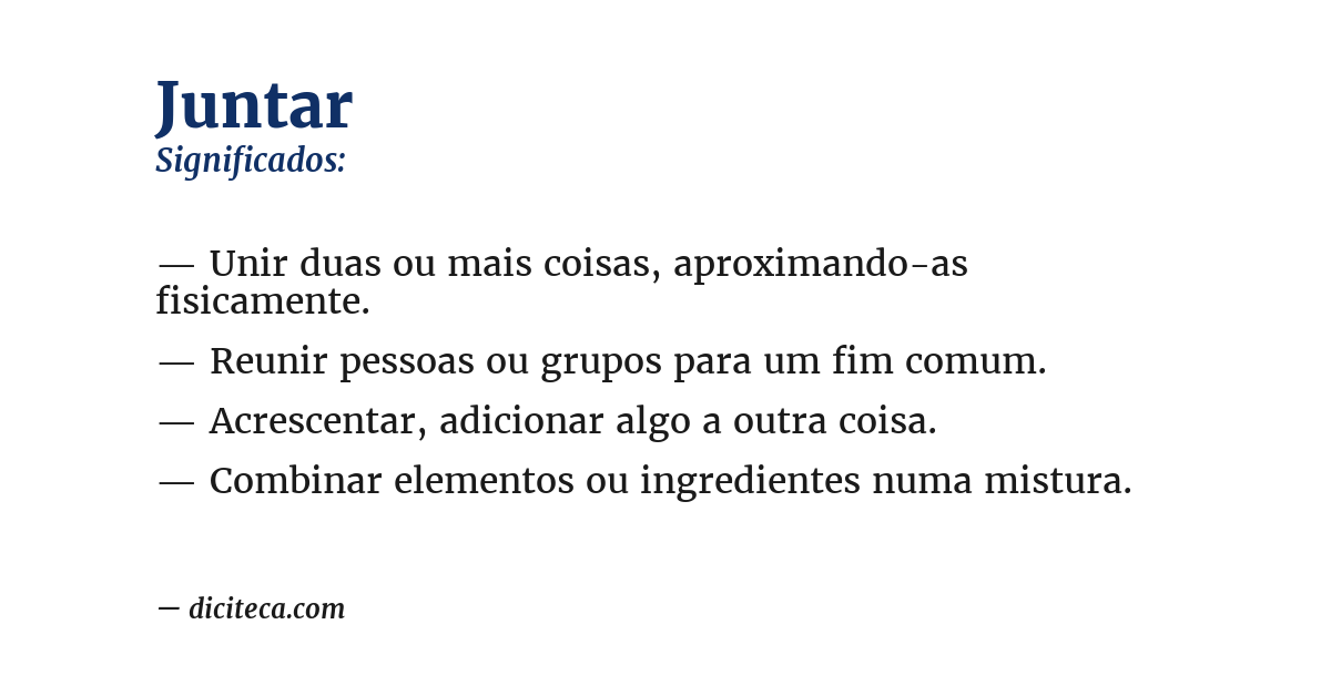 Significado de juntar
