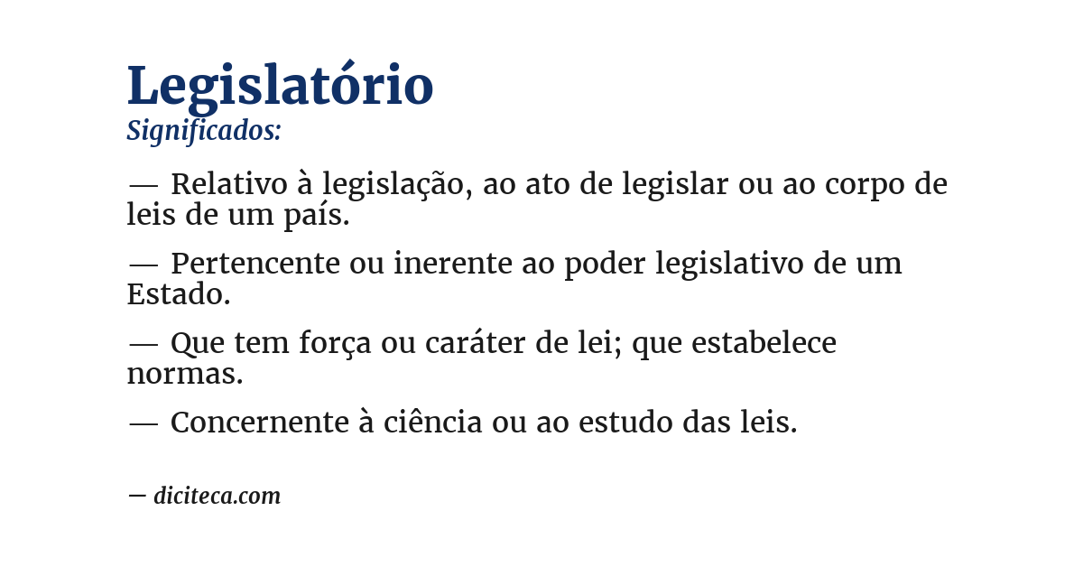Significado de legislatório