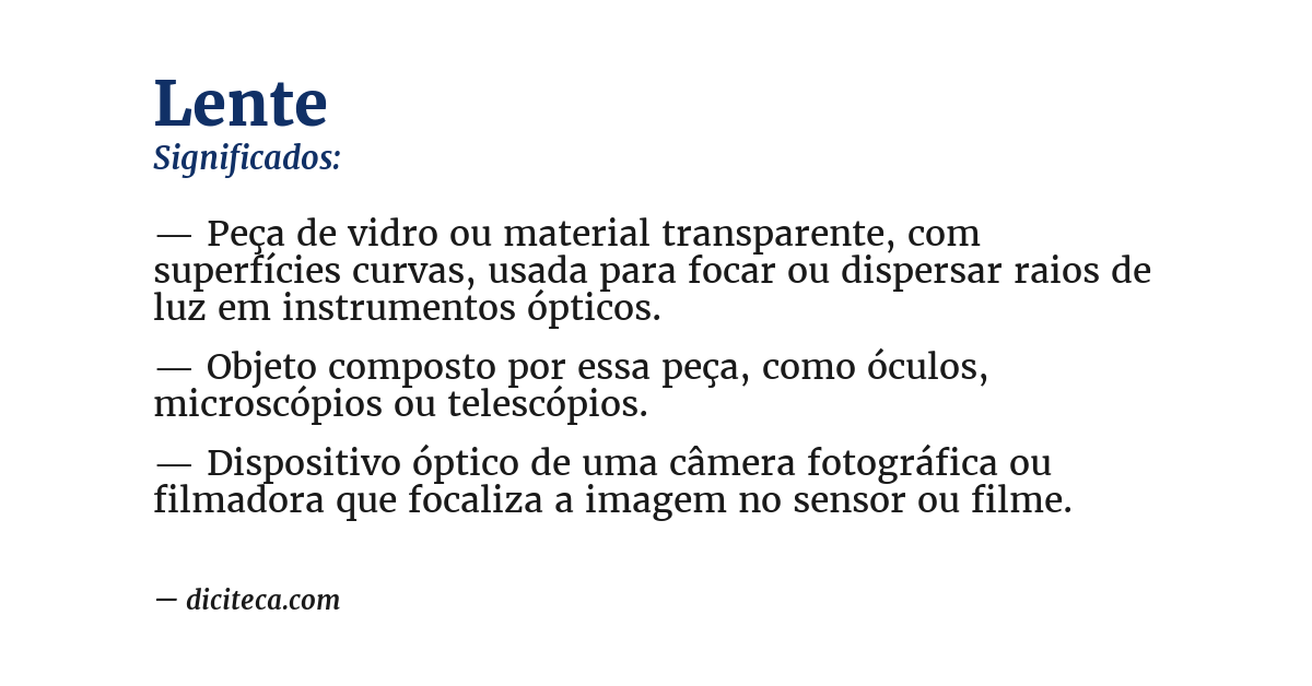 Significado de lente