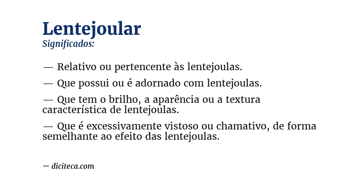 Significado de lentejoular