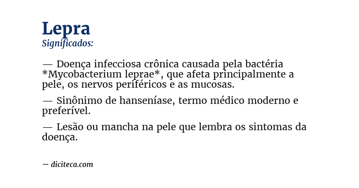 Significado de lepra