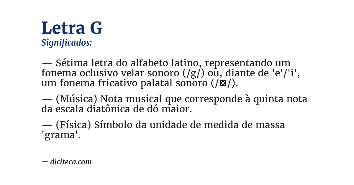 Significado de letra g