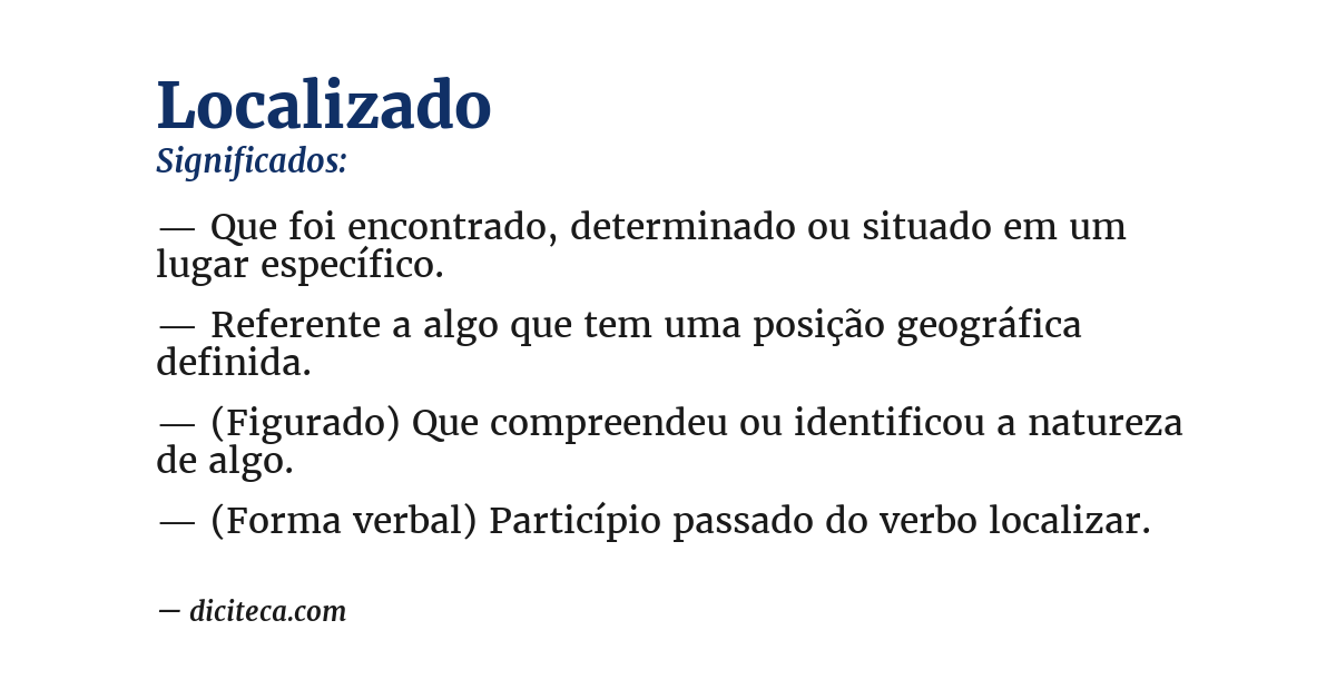 Significado de localizado