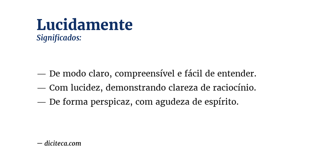 Significado de lucidamente