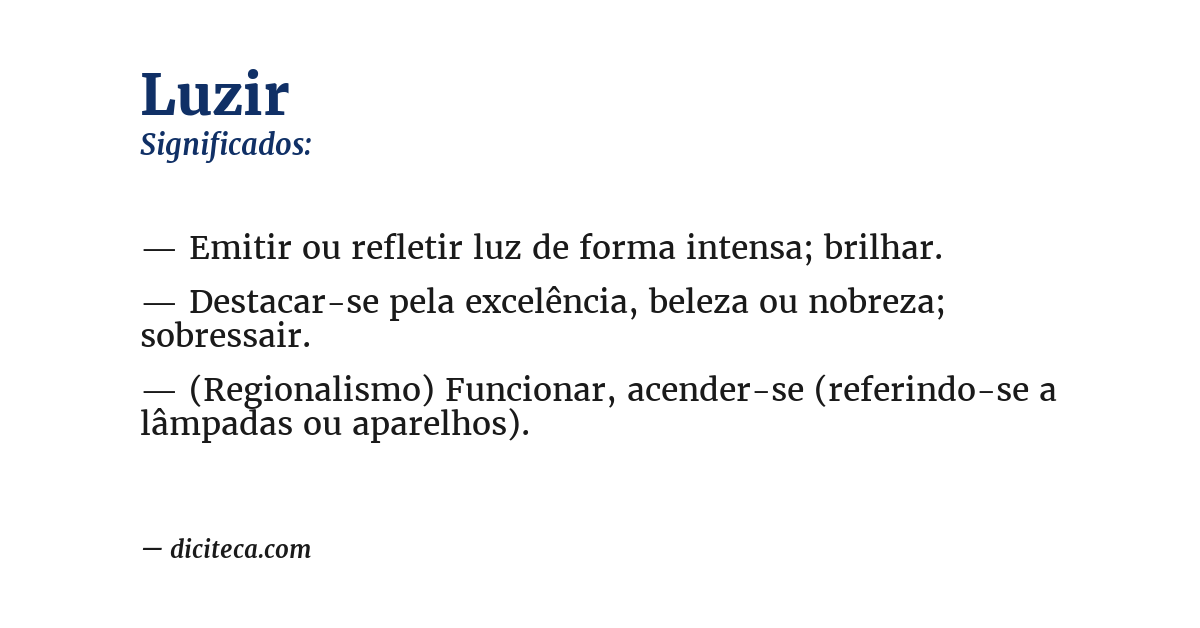 Significado de luzir