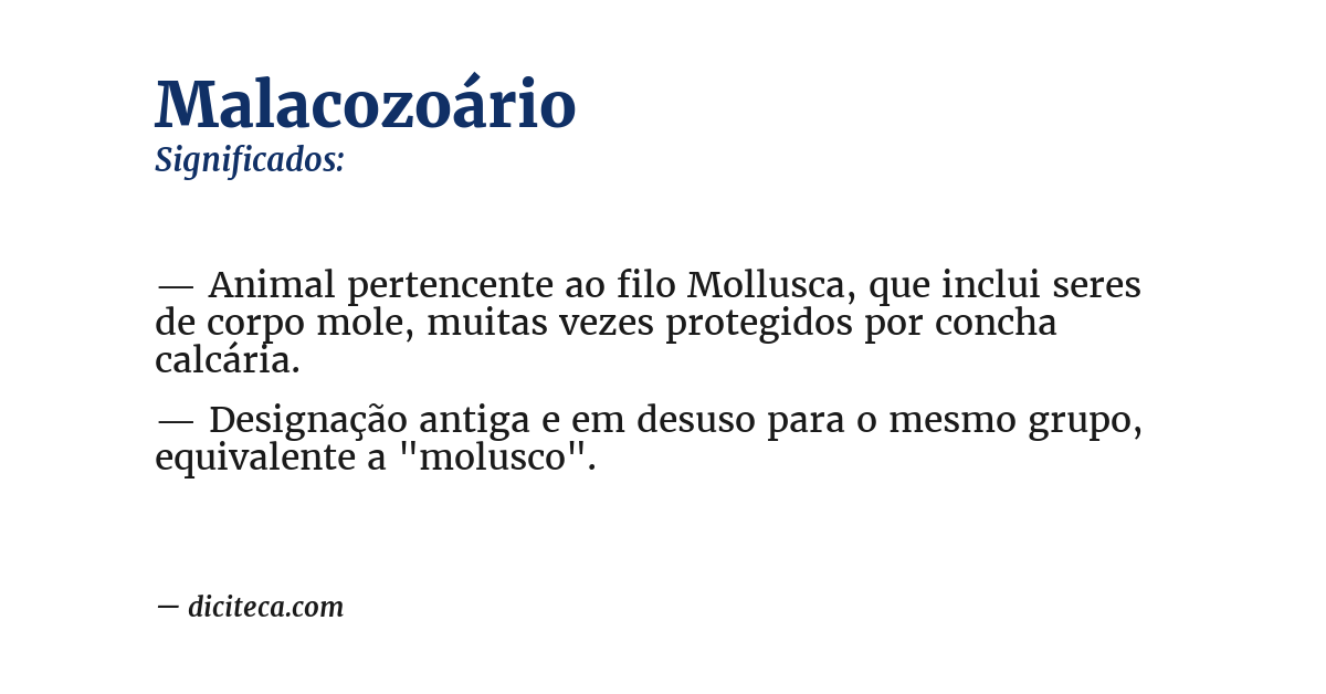Significado de malacozoário