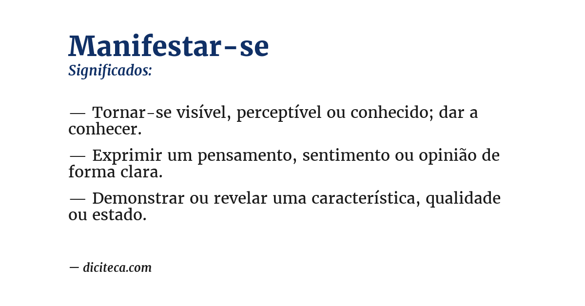 Significado de manifestar-se