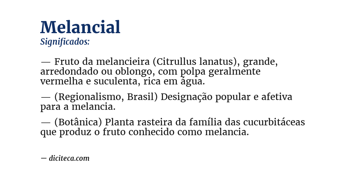 Significado de melancial
