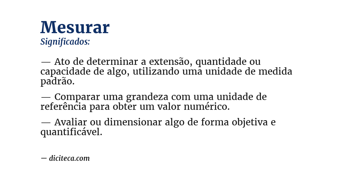 Significado de mesurar
