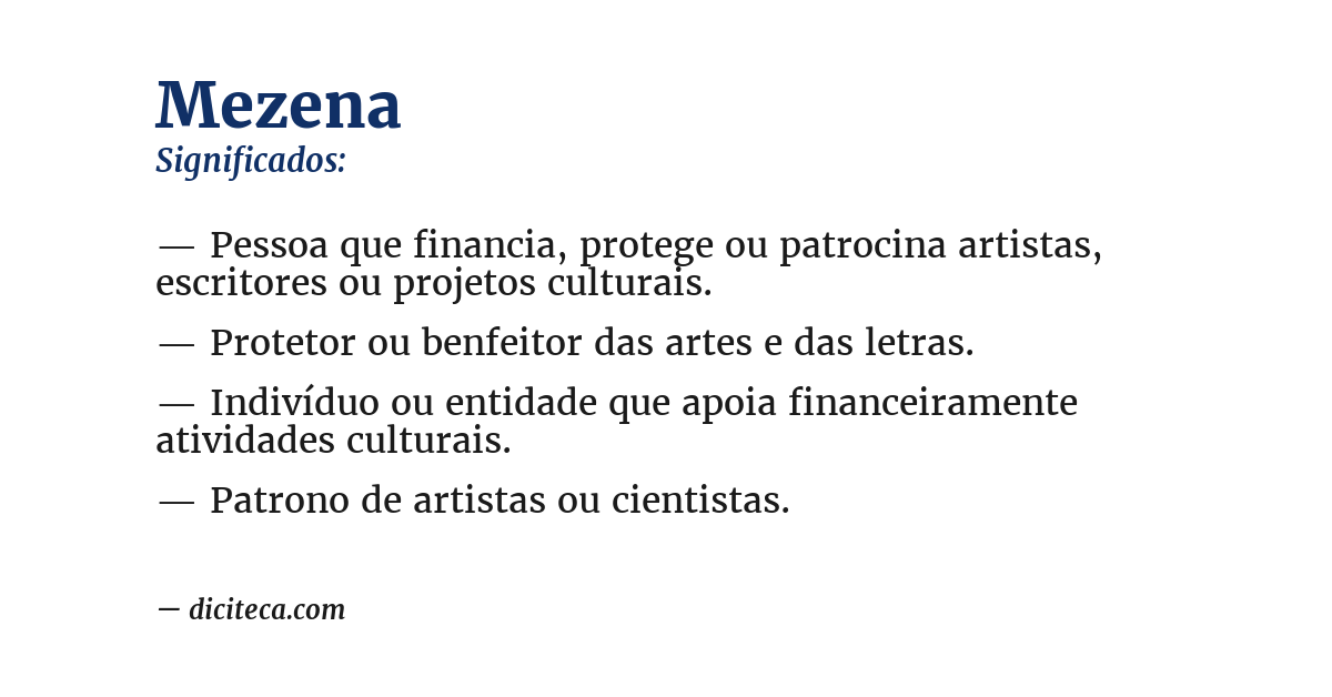 Significado de mezena