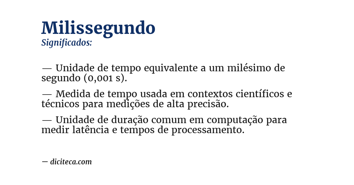 Significado de milissegundo