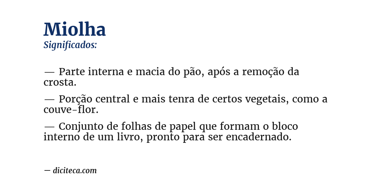 Significado de miolha