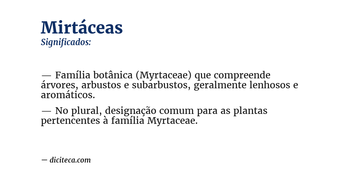 Significado de mirtáceas