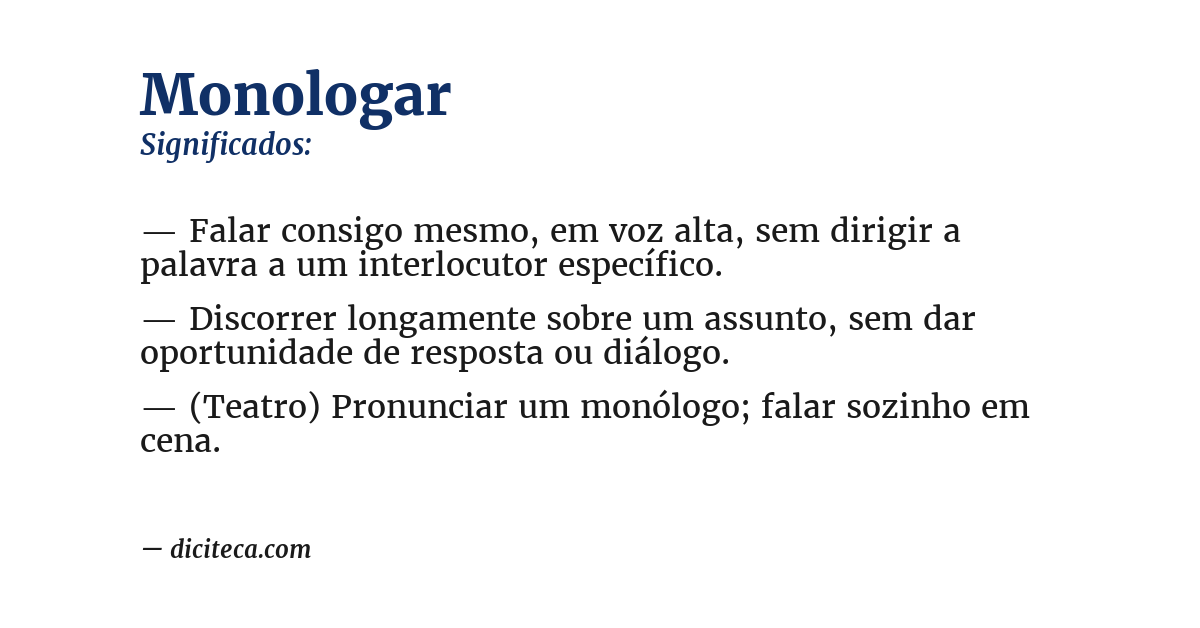 Significado de monologar