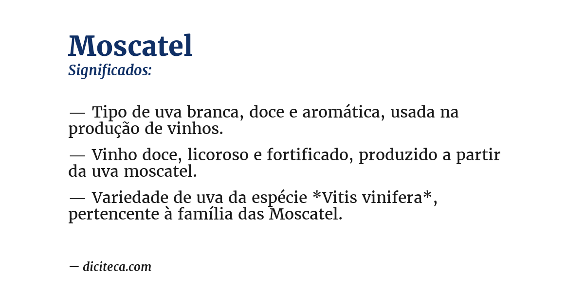 Significado de moscatel