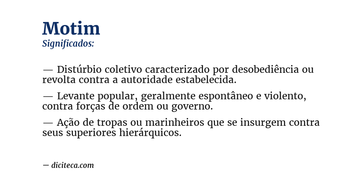 Significado de motim
