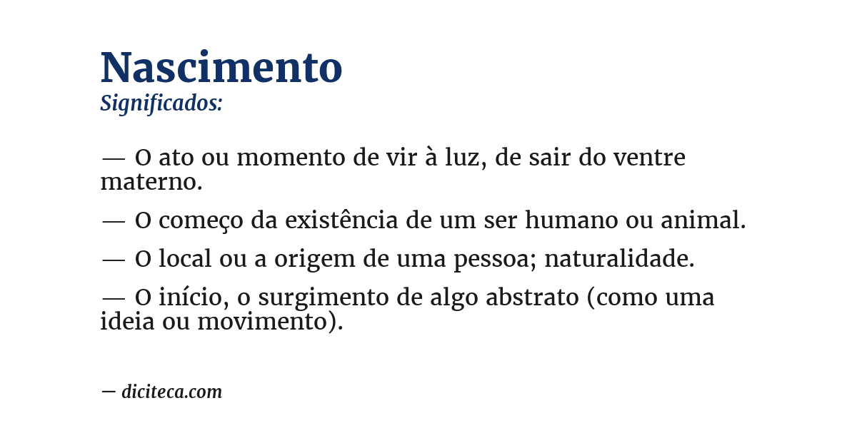 Significado de nascimento