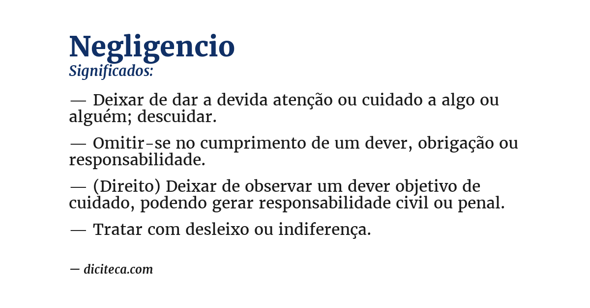Significado de negligencio