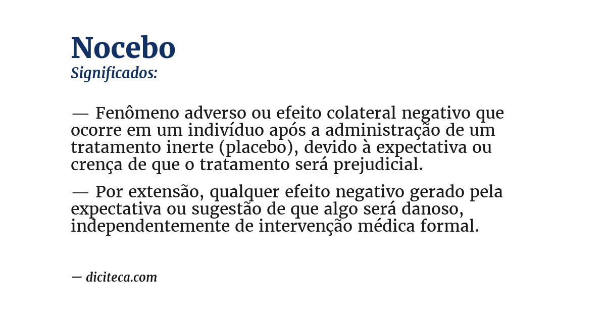 Significado de nocebo
