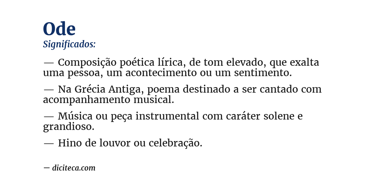 Significado de ode