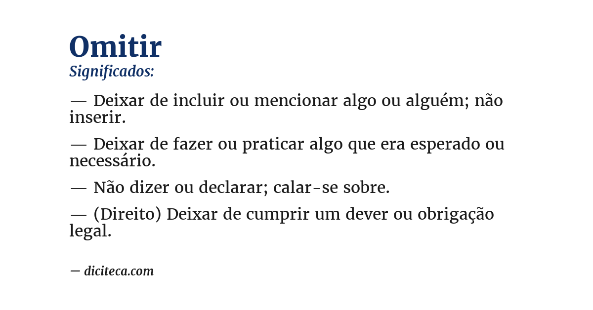 Significado de omitir