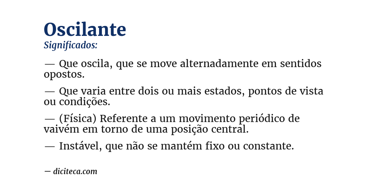 Significado de oscilante