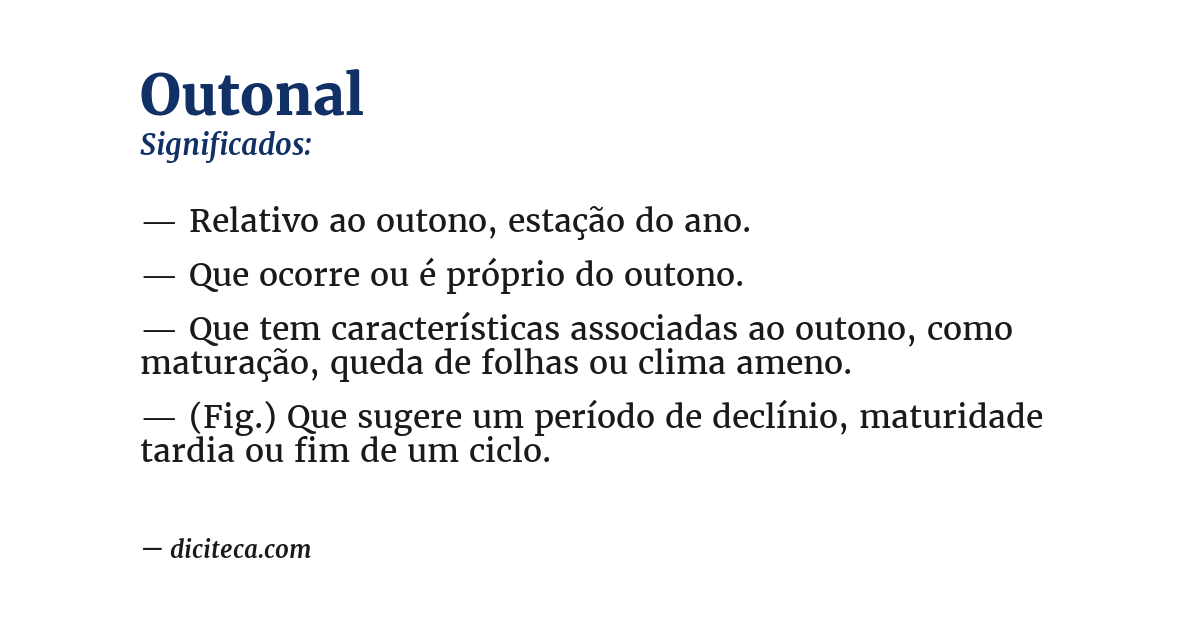 Significado de outonal