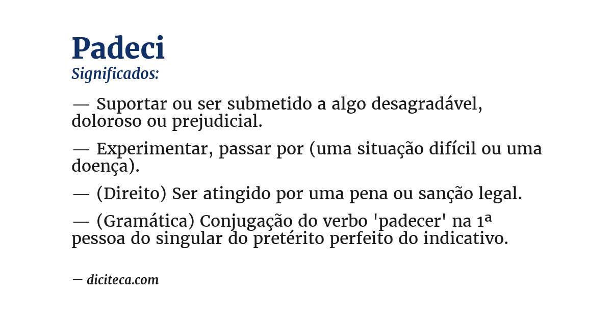 Significado de padeci