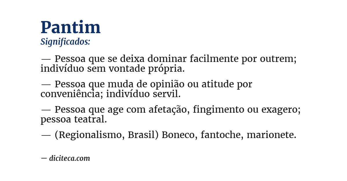 Significado de pantim