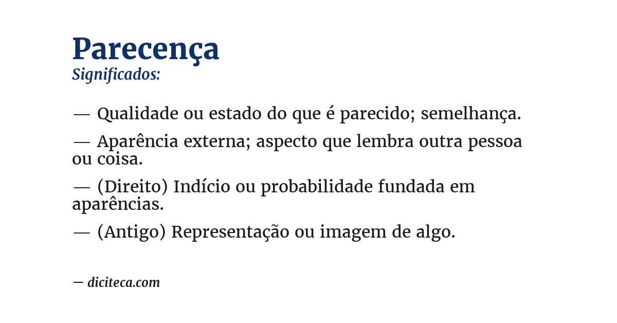 Significado de parecença