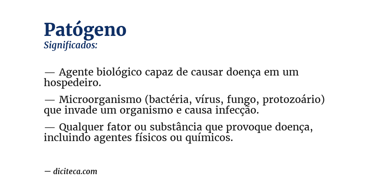 Significado de patógeno