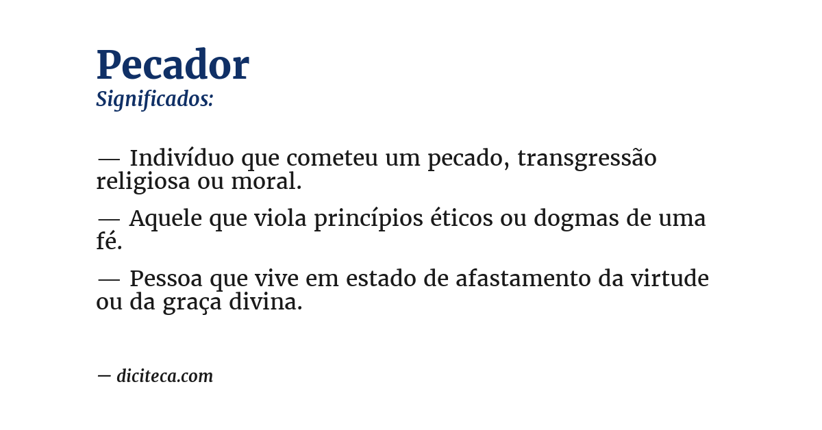 Significado de pecador