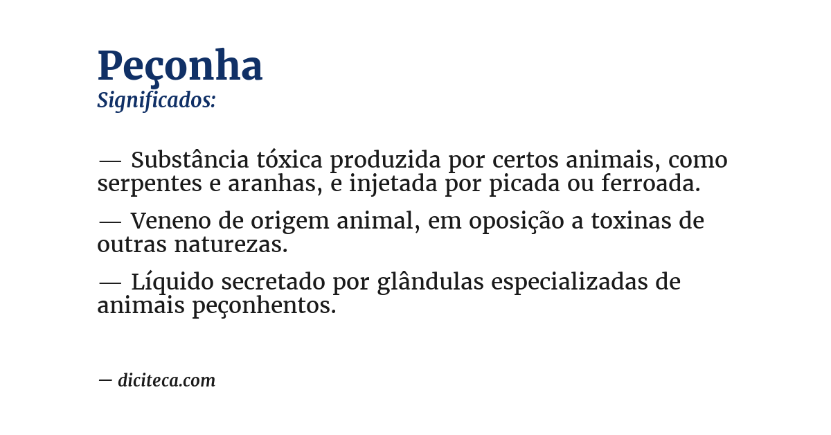 Significado de peçonha