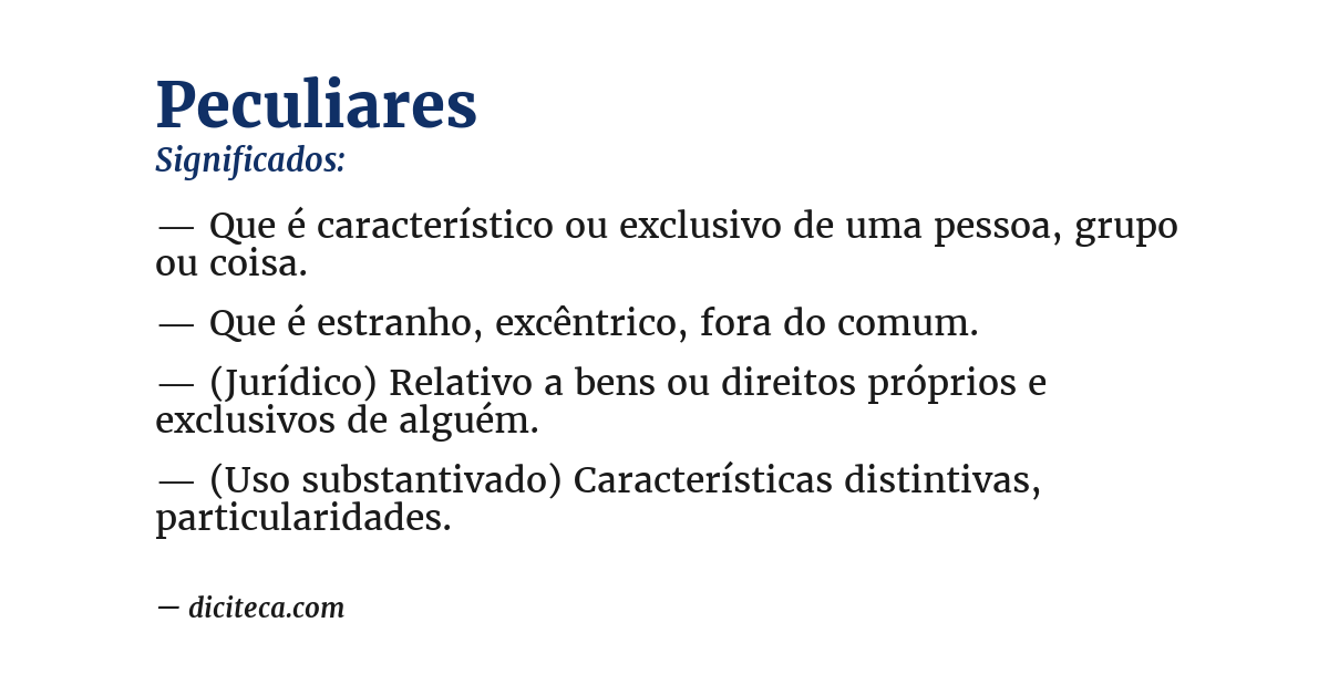 Significado de peculiares