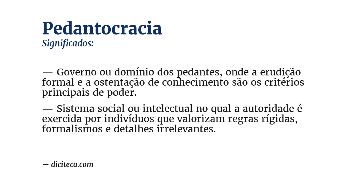 Significado de pedantocracia