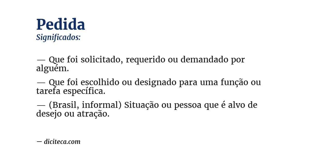 Significado de pedida