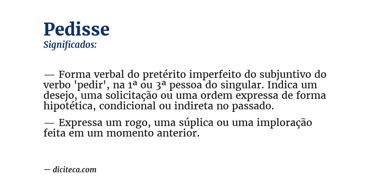 Significado de pedisse