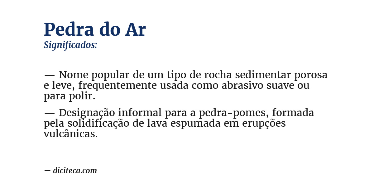 Significado de pedra do ar