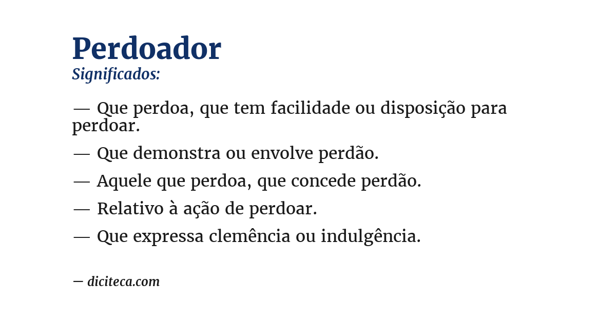 Significado de perdoador