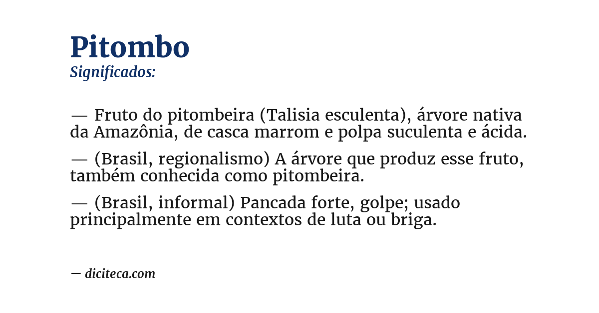 Significado de pitombo