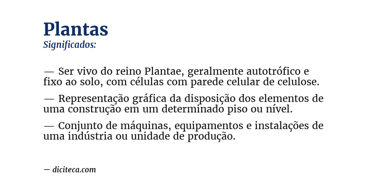 Significado de plantas