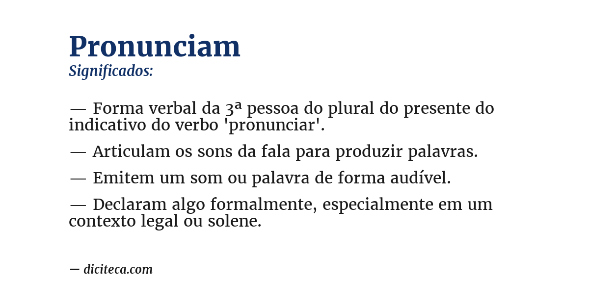 Significado de pronunciam