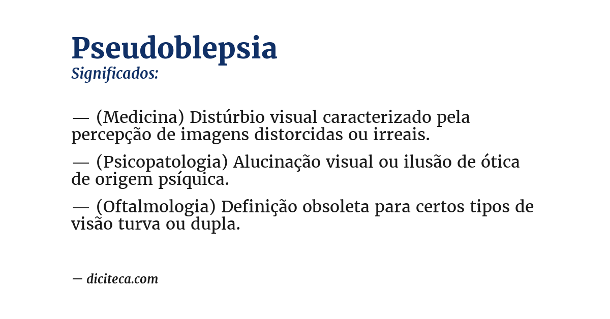 Significado de pseudoblepsia